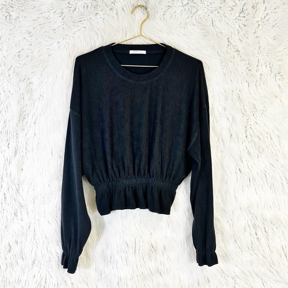 Zara ruffle hem dolman long sleeve top